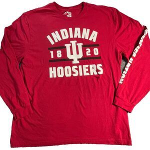 Indiana Hoosiers Long Sleeve Shirt Extra Large Red  Adidas NCAA Basketball XL